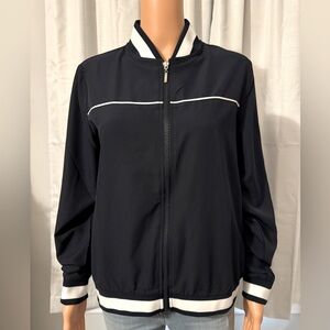 Great Jessica Simpson size M navy blue white zip up Court and Sport jacket